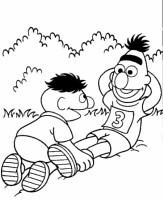 A coloring page of sesame street